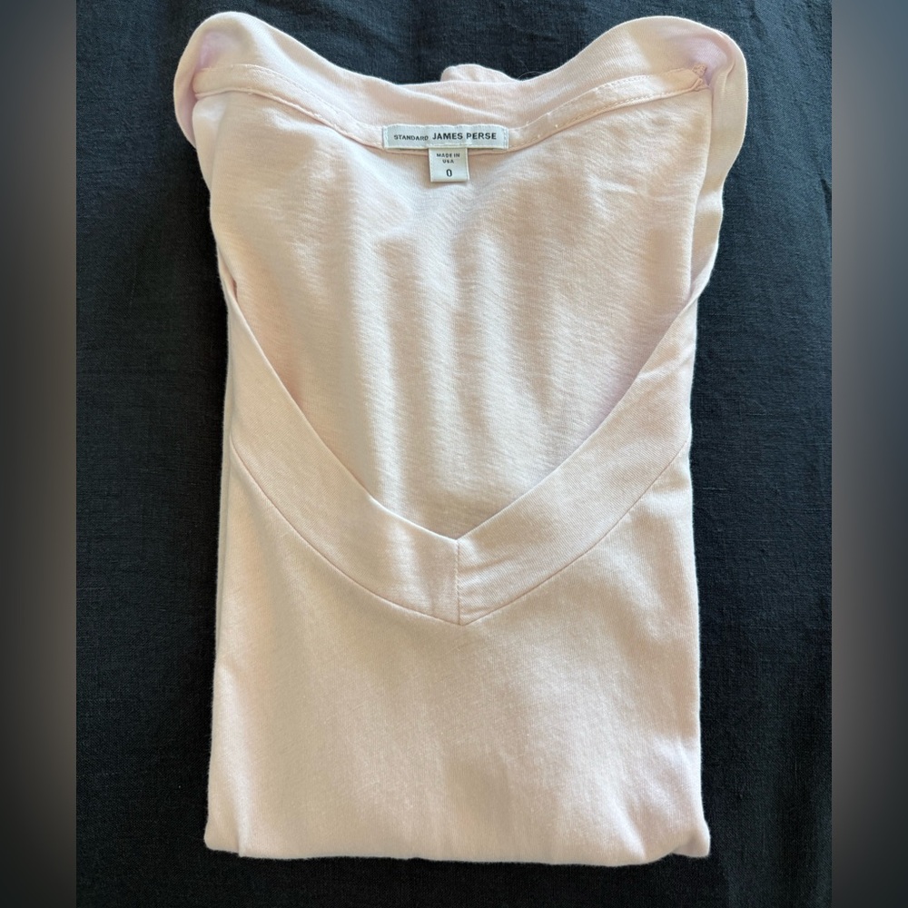 James Perse  V-Neck Long Sleeve Top - Light Pink color